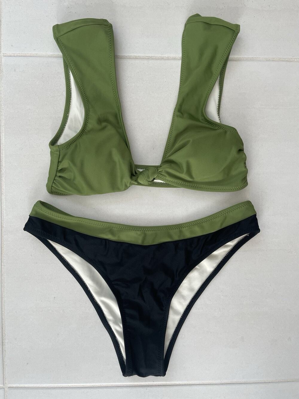 Cupshe Bikini Swim Color Block Retro Sporty Minimalist Summer Beach